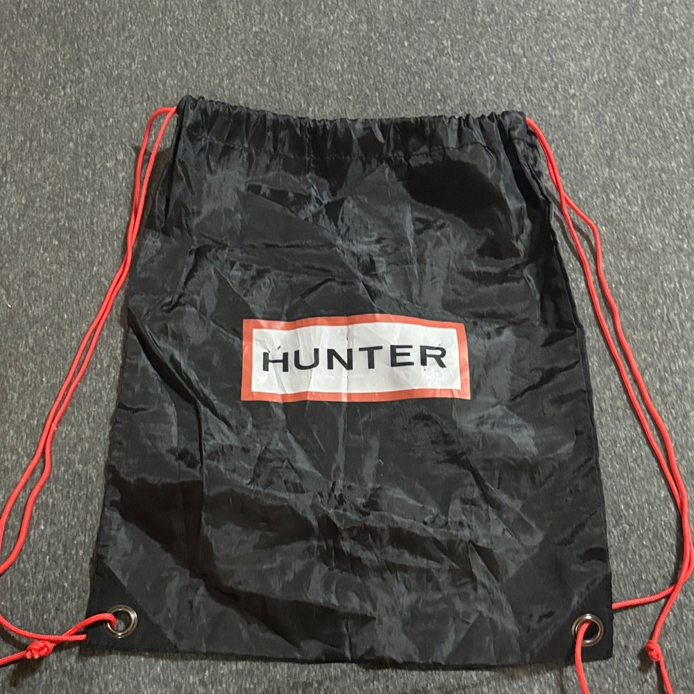 Hunter Black Backpack With Red Drawstrings - image 1